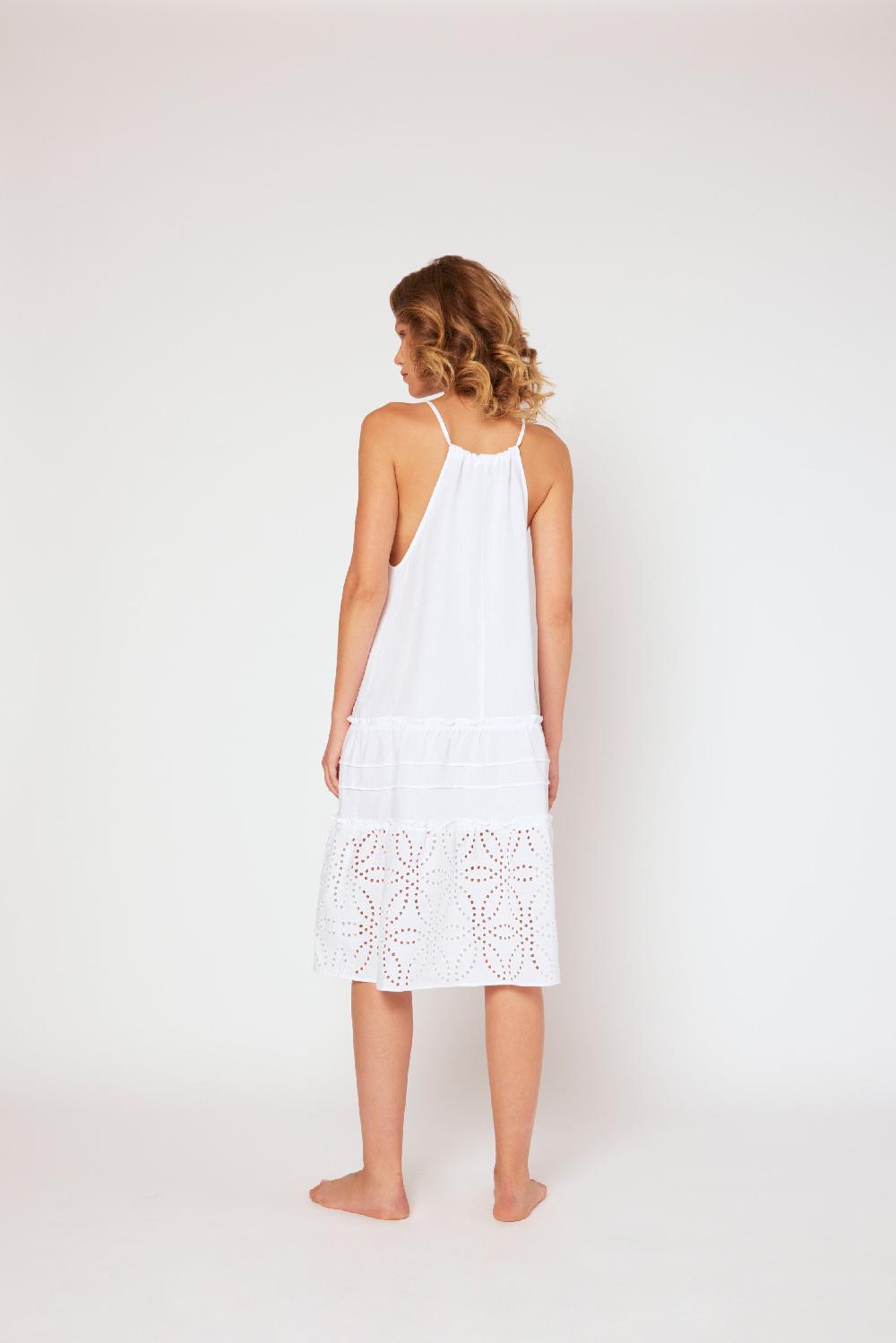 120% Lino Halter Short Dress Italia