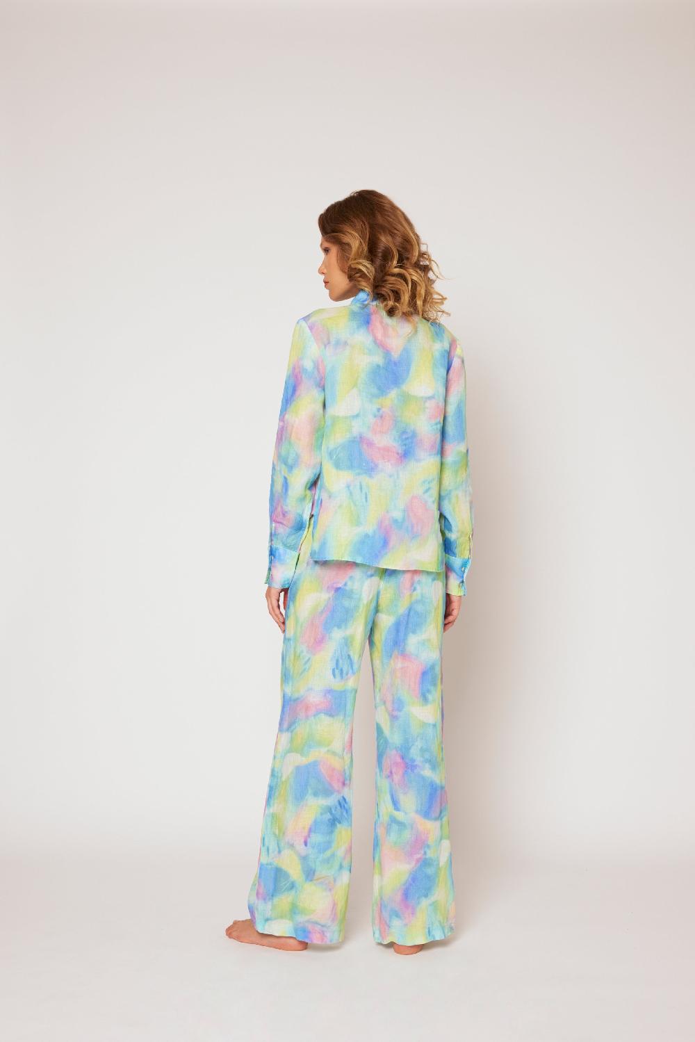 120% Lino Tie Dye Pant Vendita