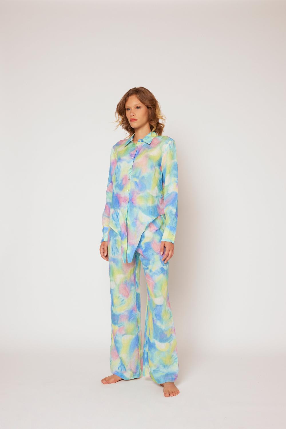 120% Lino Tie Dye Pant Vendita