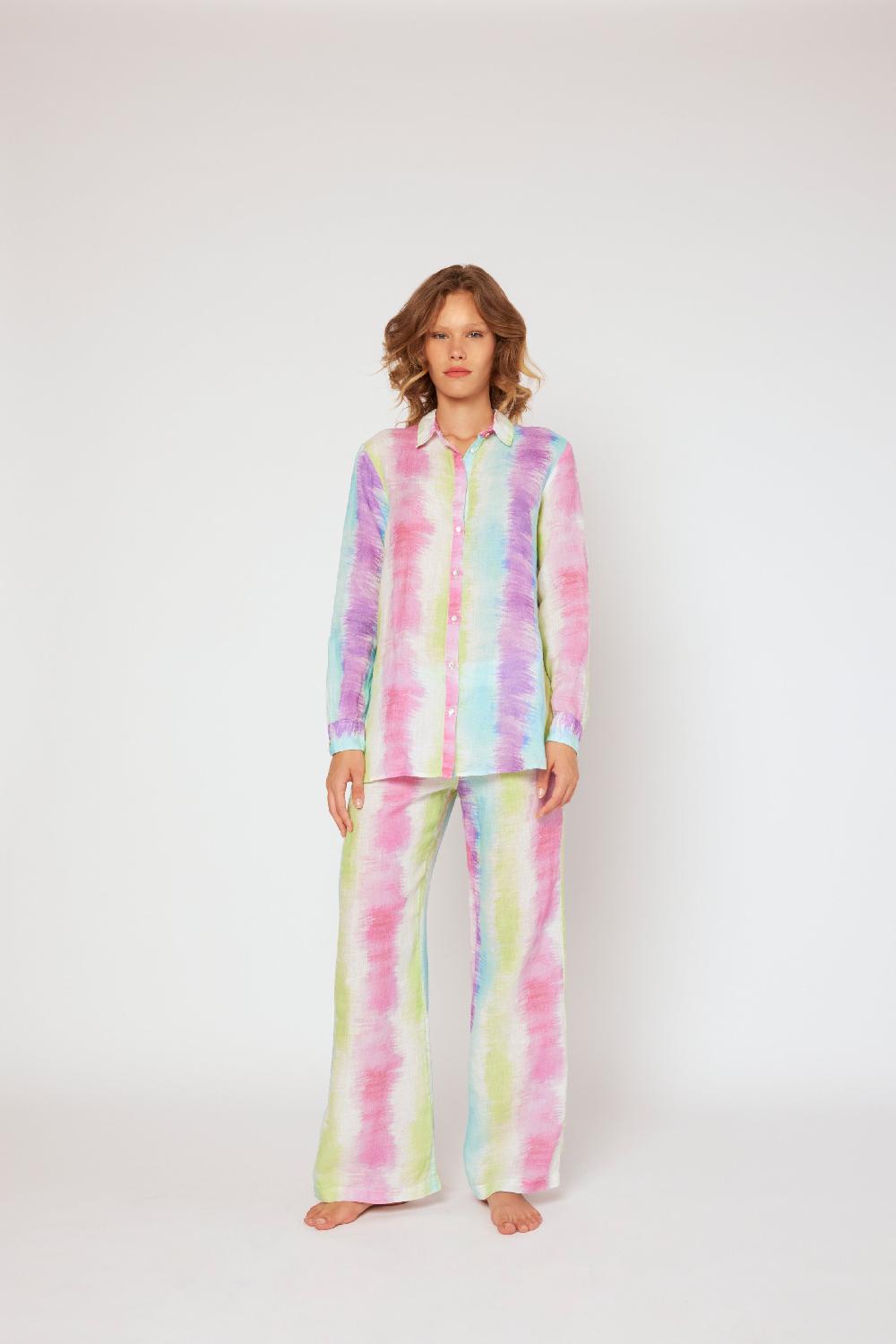120% Lino Tie Dye Pants Promozione