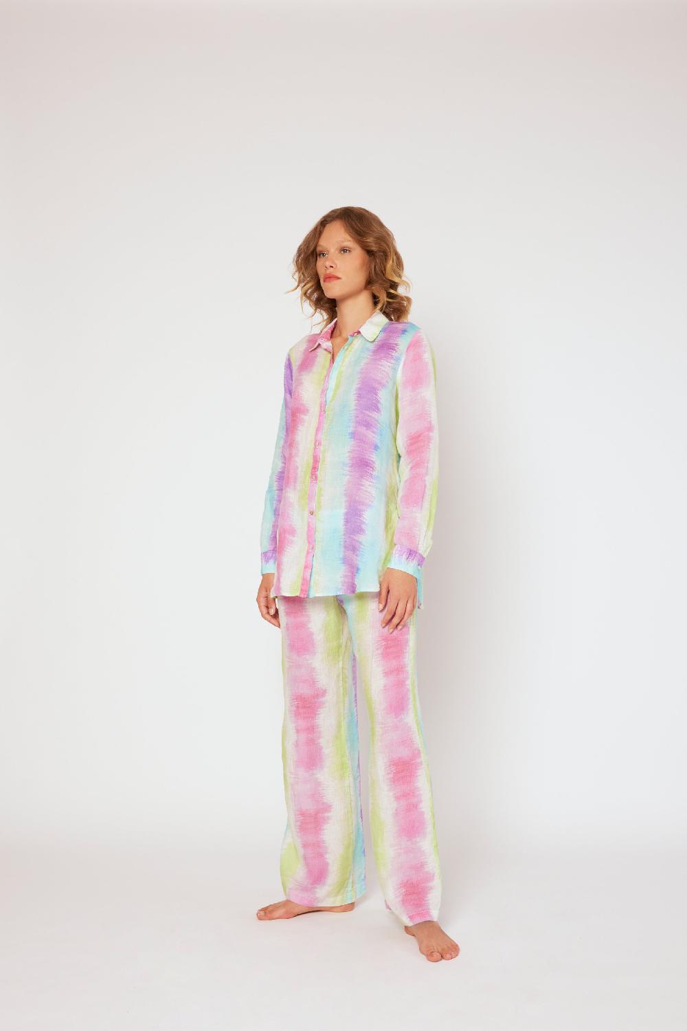 120% Lino Tie Dye Pants Promozione