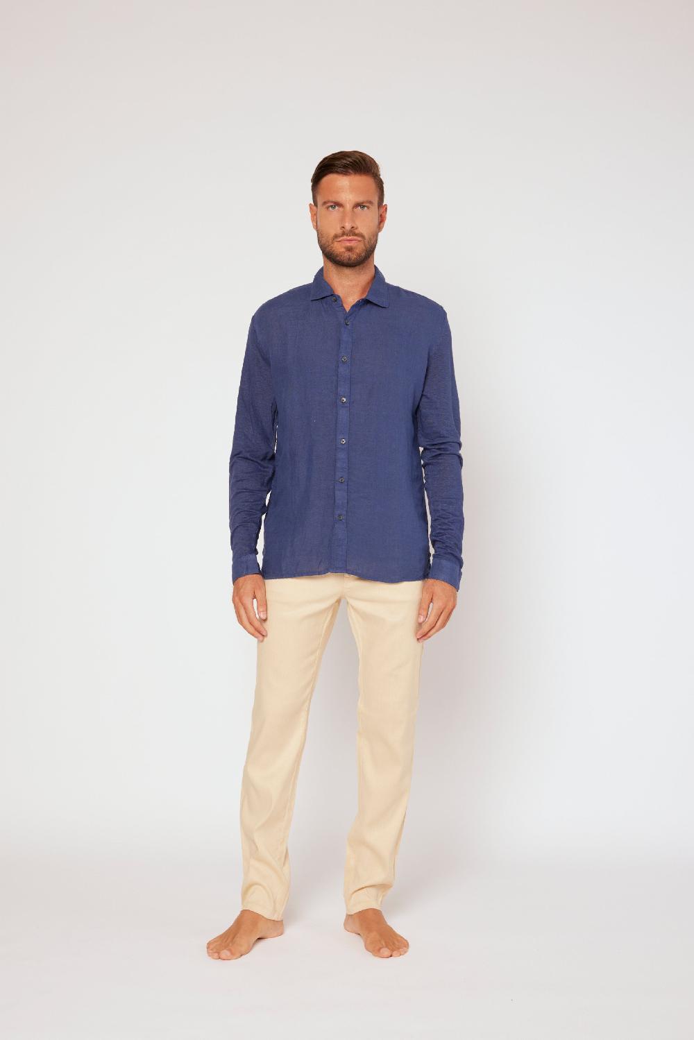 120% Lino Long Sleeve Shirt Pezzi Unici