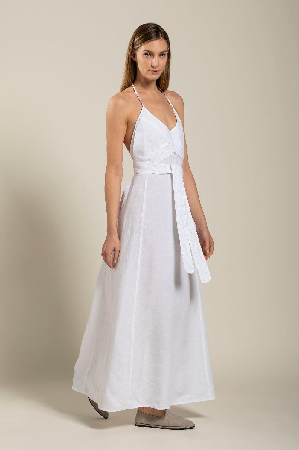 120% Lino Dress With Belt Consegna Veloce