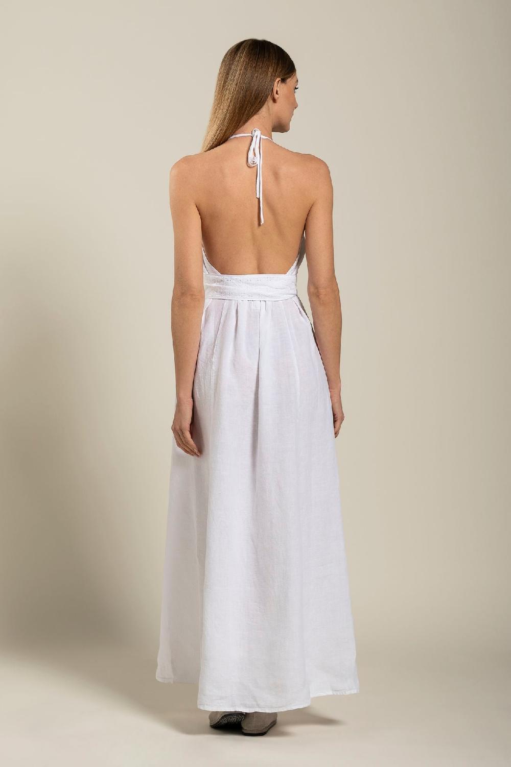 120% Lino Dress With Belt Consegna Veloce