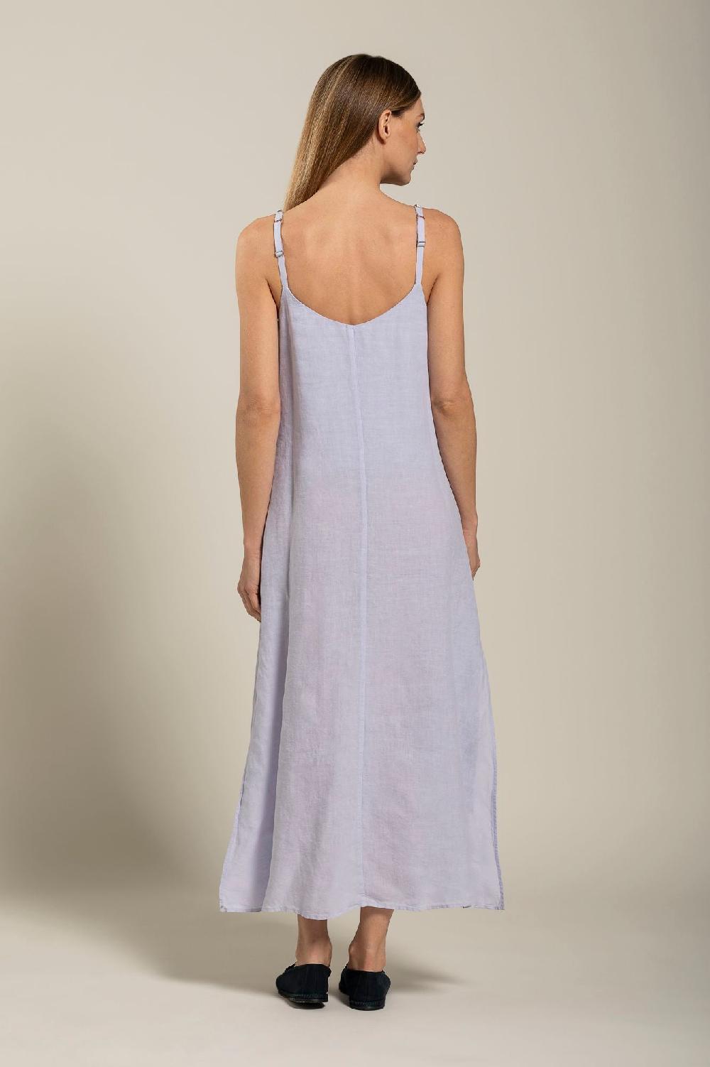 120% Lino Dress with Strap Embelishment Affare Del Giorno