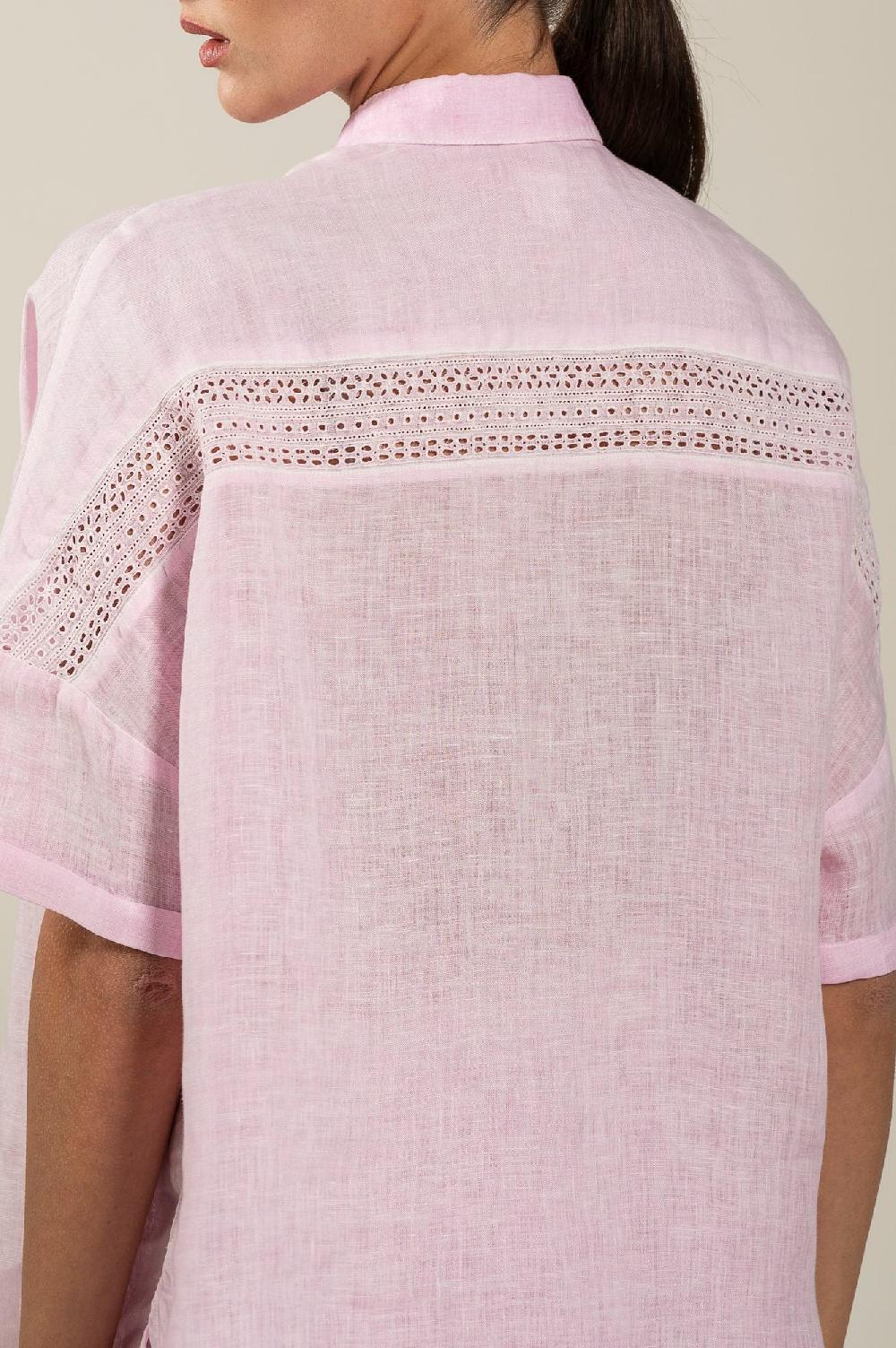 120% Lino Short Sleeve Woman Shirt Prezzo Ridotto