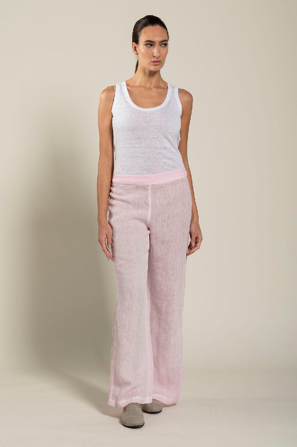 120% Lino Woman Pant With Side Detail Presa