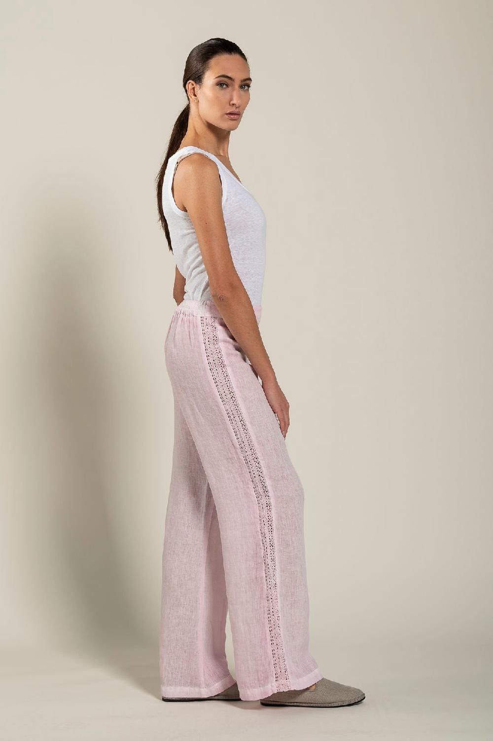 120% Lino Woman Pant With Side Detail Presa