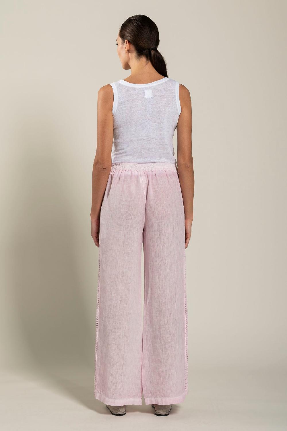 120% Lino Woman Pant With Side Detail Presa