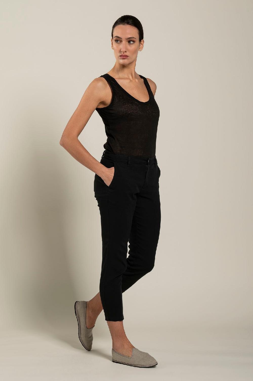 120% Lino Woman Slim-Fit Pant Sconto