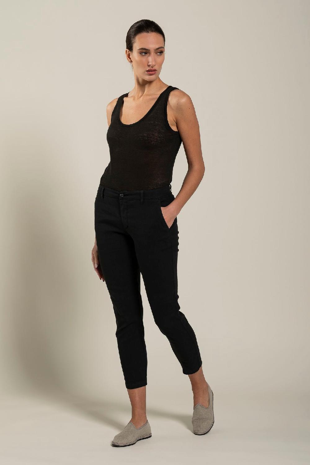120% Lino Woman Slim-Fit Pant Sconto