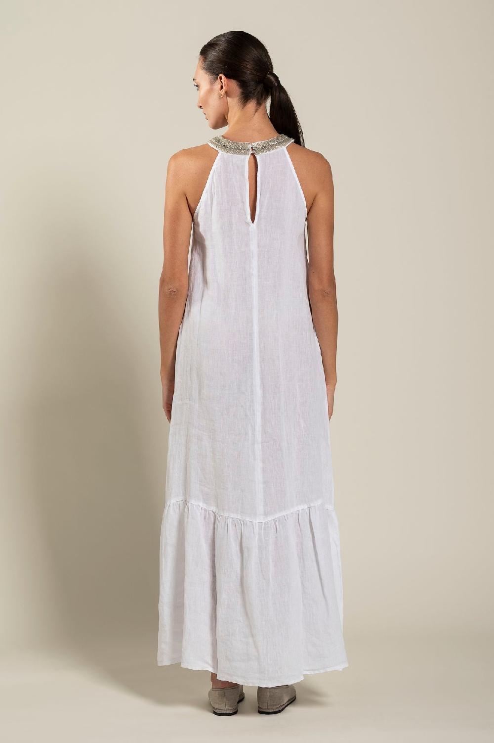 120% Lino Woman Crew Neck Of Paillettes Dress Online