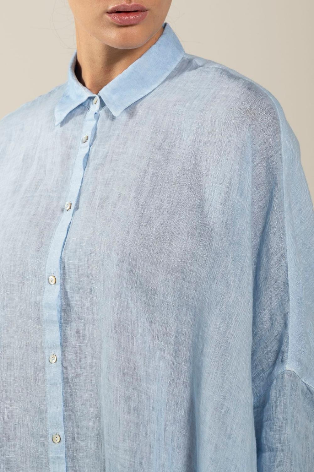 120% Lino Oversized Long Shirt Outlet