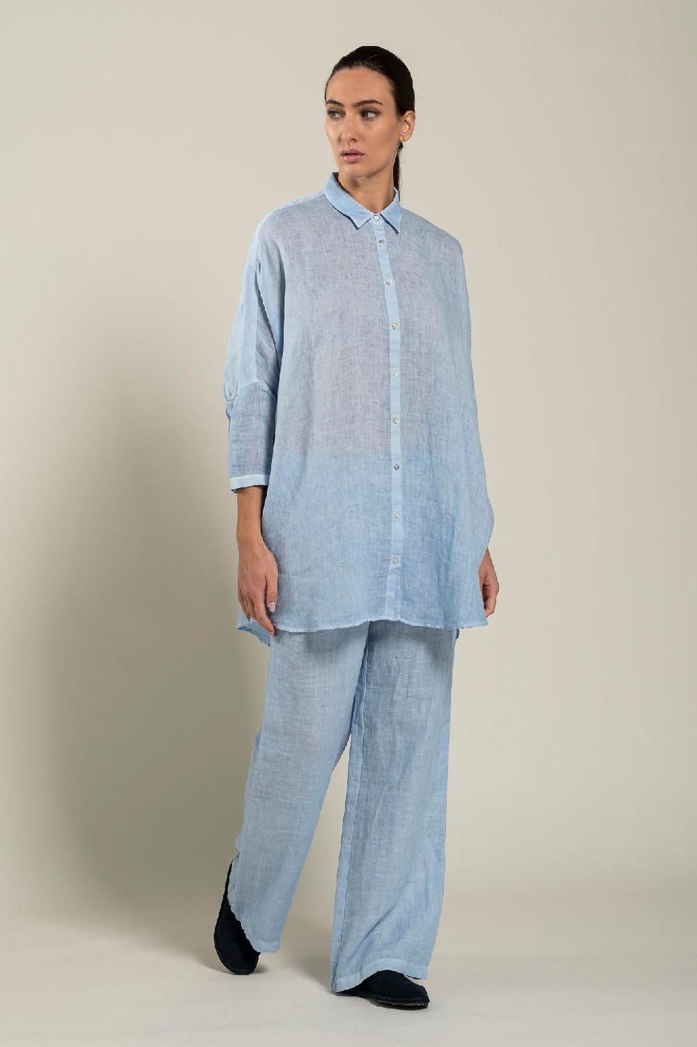 120% Lino Oversized Long Shirt Outlet