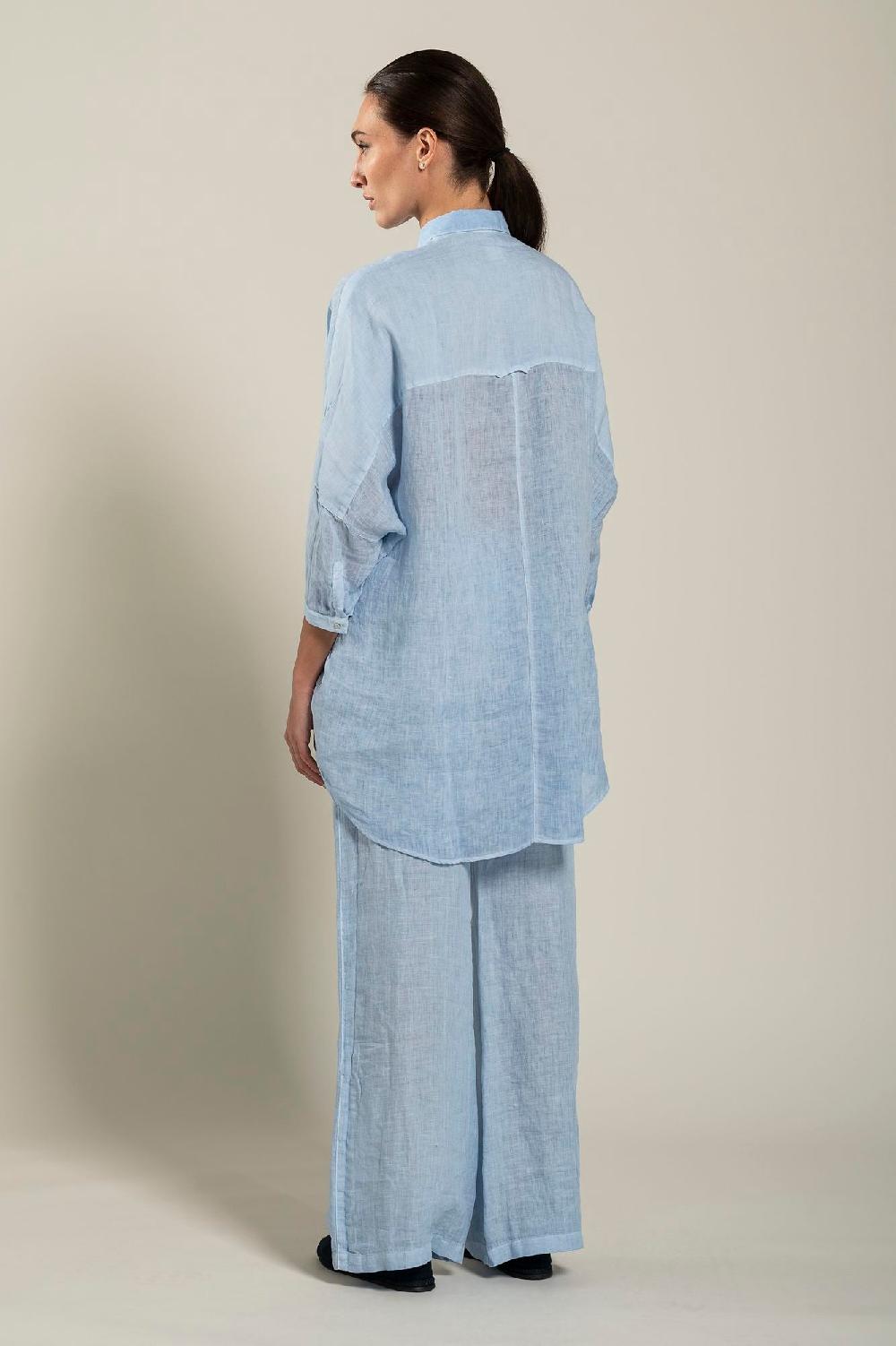 120% Lino Oversized Long Shirt Outlet