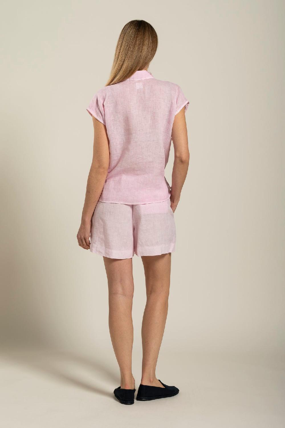 120% Lino Tie-front Shirt In Vendita