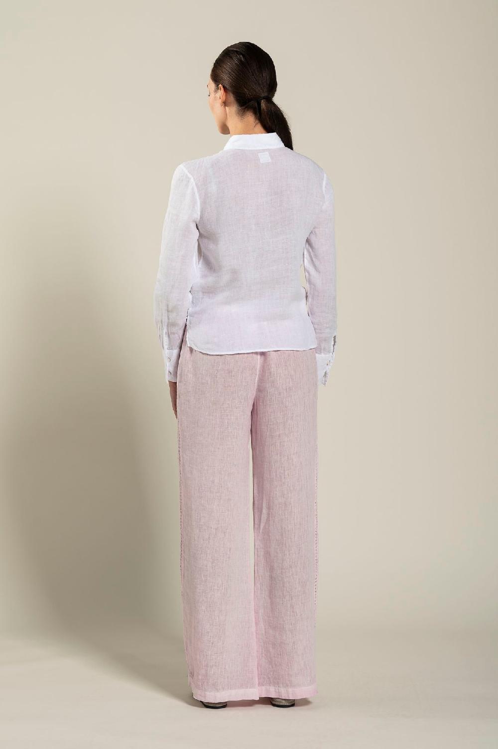 120% Lino Long Sleeve Woman Shirt With Knot Offerte