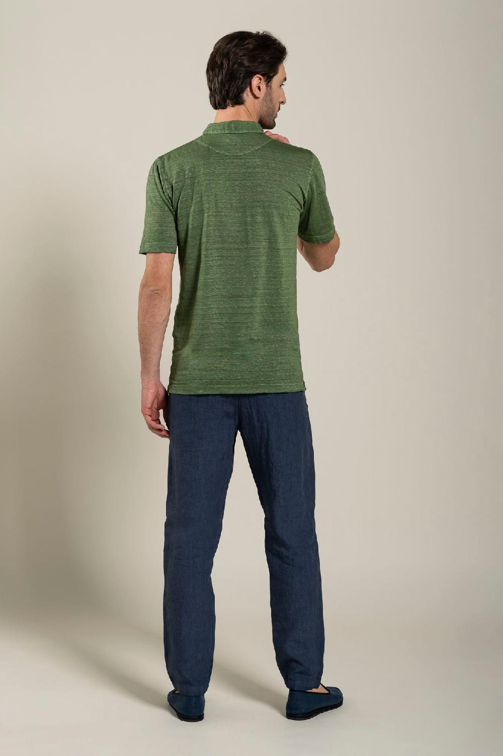 120% Lino Short Sleeve Man T-Shirt Polo Hotsell