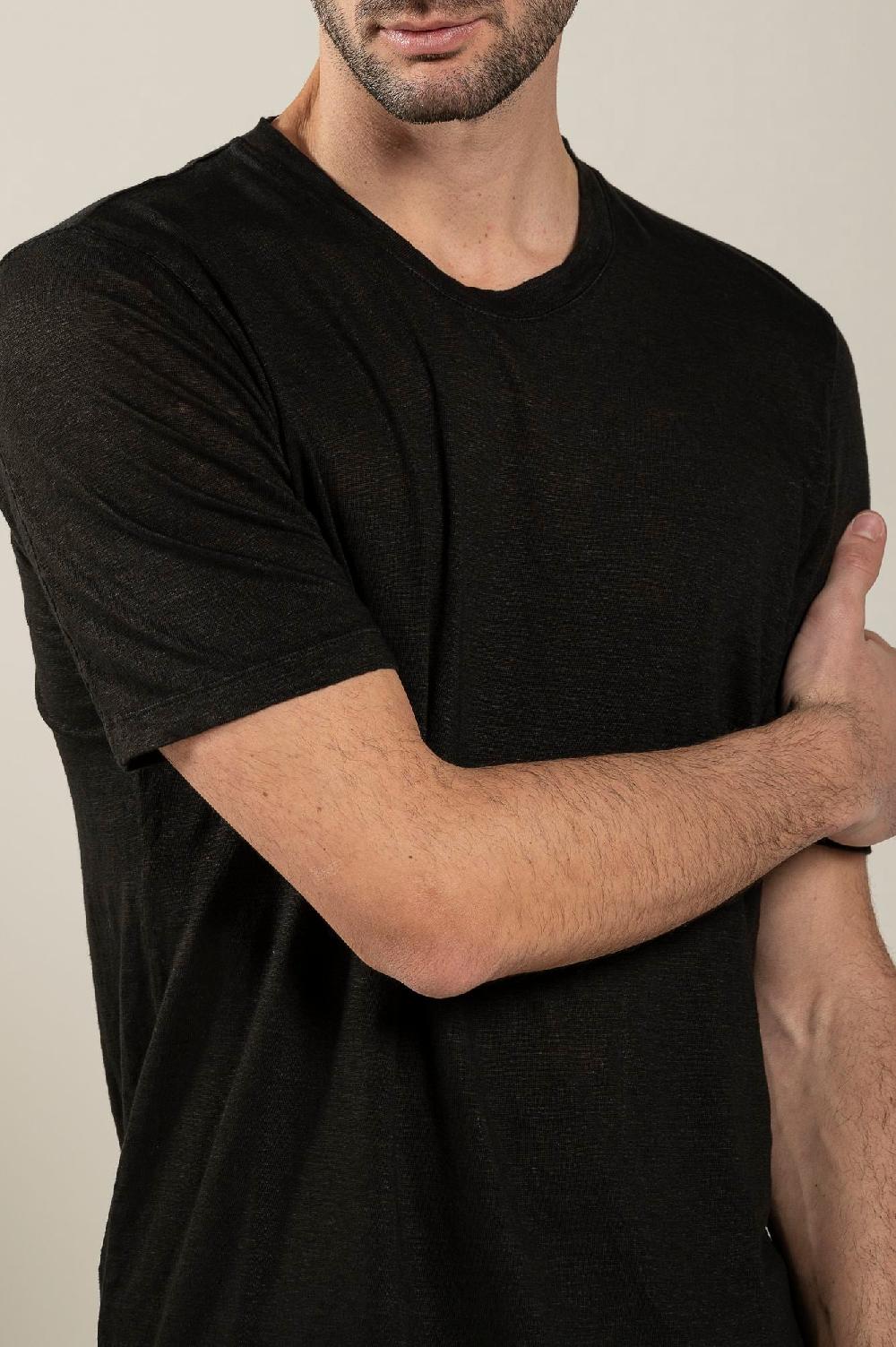 120% Lino Short Sleeve Man T-Shirt Vendita Calda
