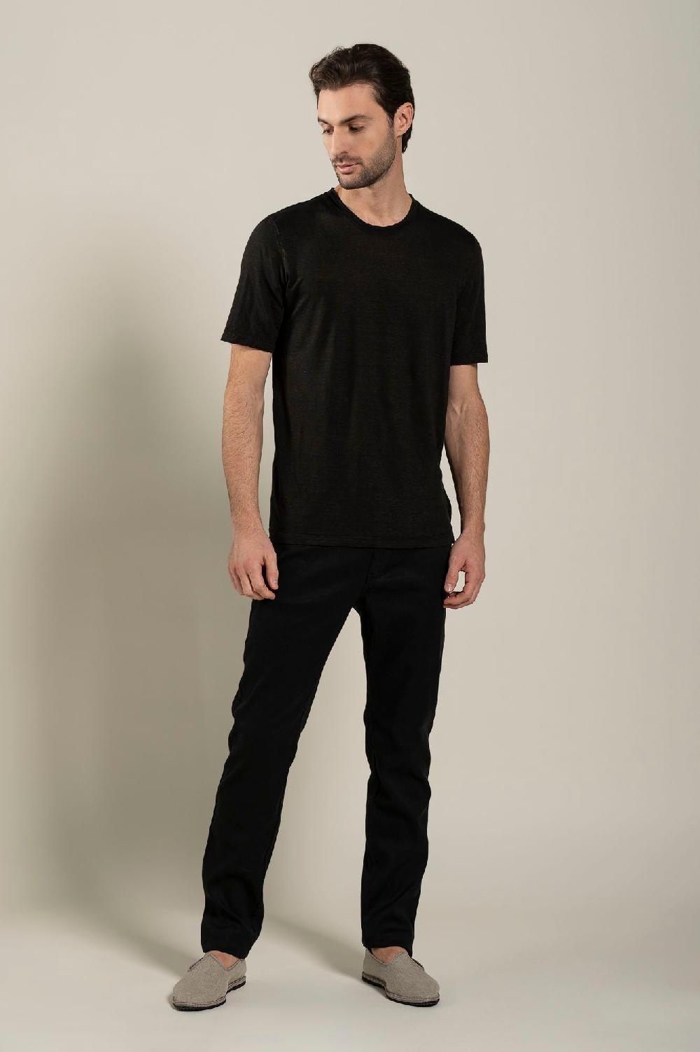 120% Lino Short Sleeve Man T-Shirt Vendita Calda