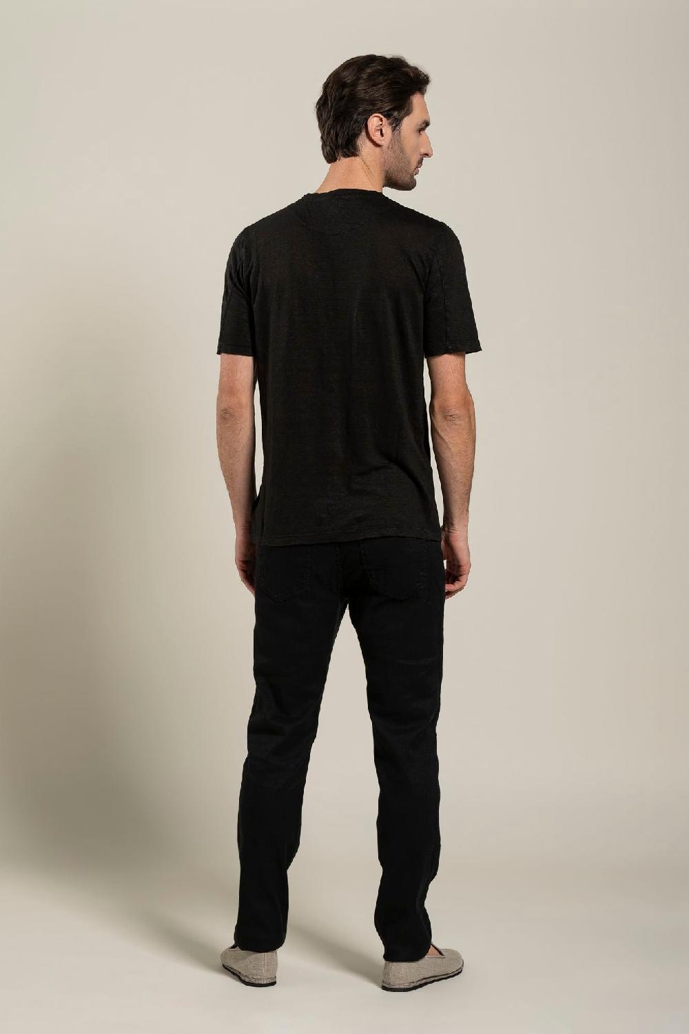 120% Lino Short Sleeve Man T-Shirt Vendita Calda