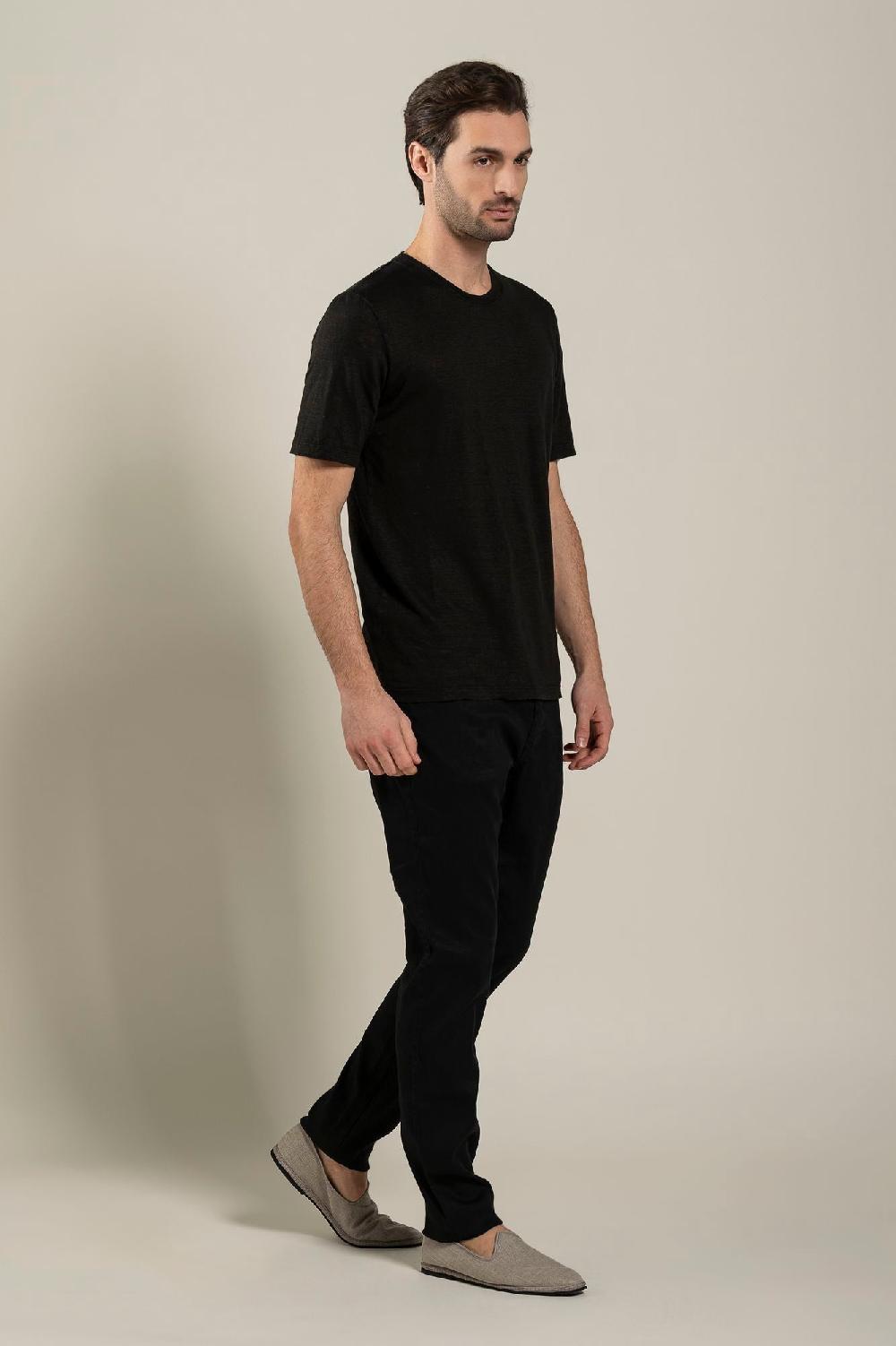 120% Lino Short Sleeve Man T-Shirt Vendita Calda