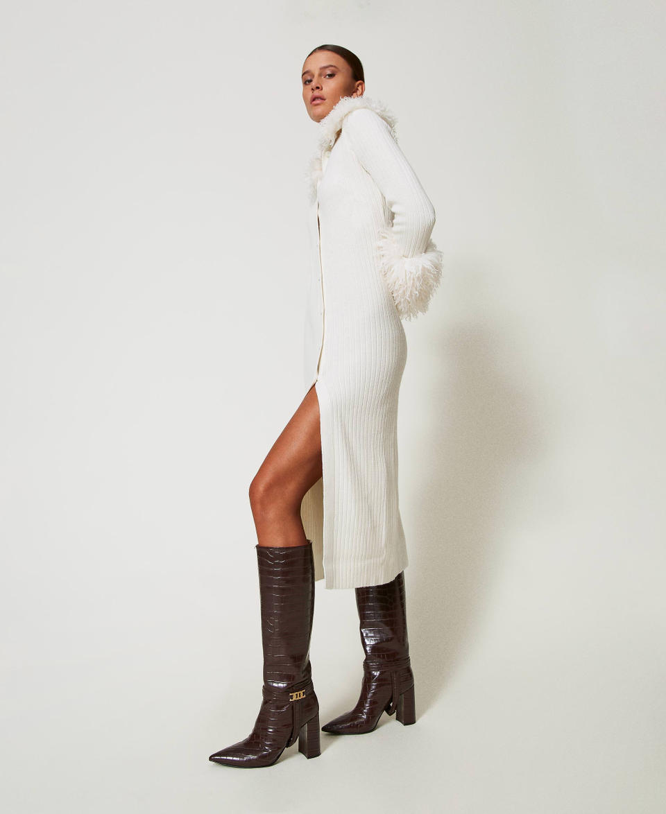 Twin Set Stivali alti con stampa cocco Fino Al -60%