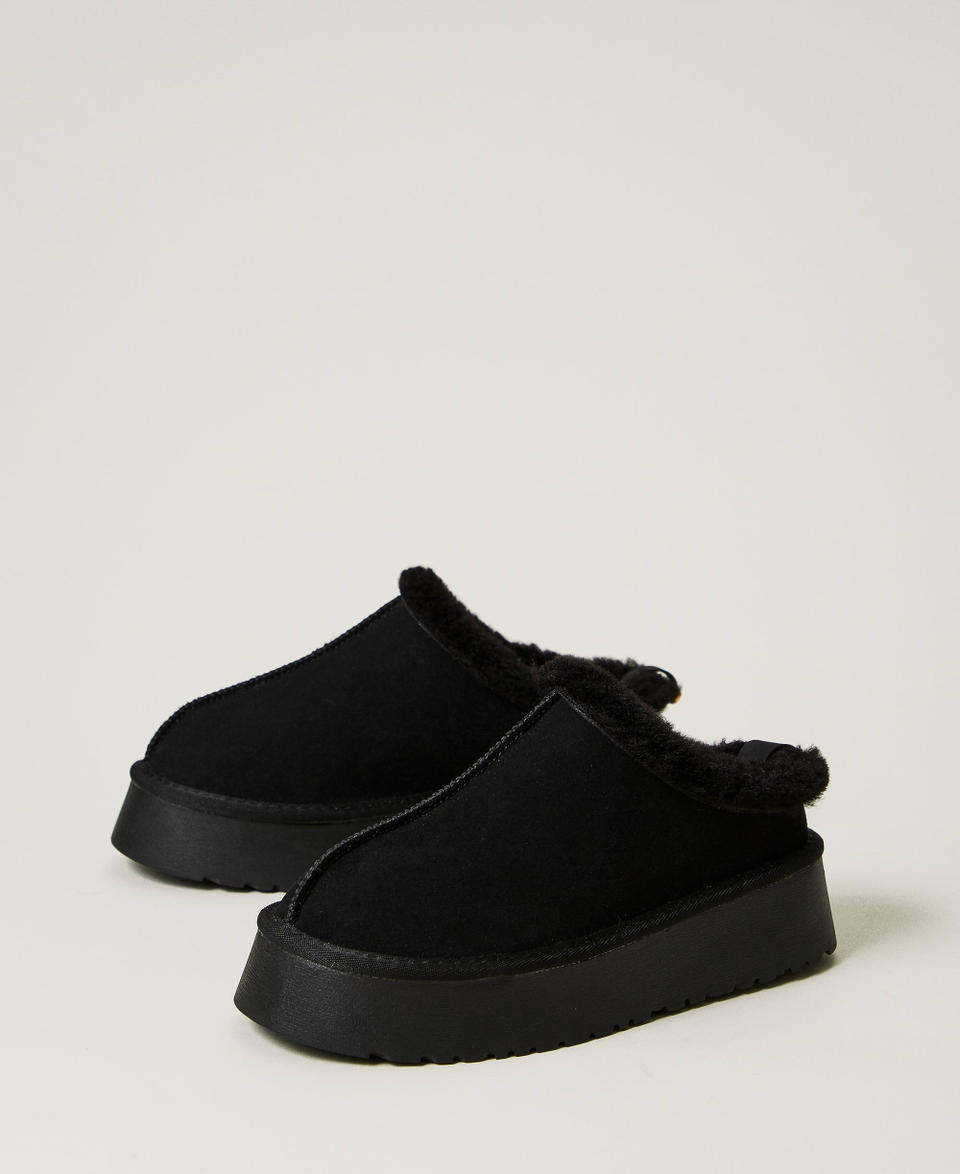 Twin Set Scarpe sabot con faux fur Sottocosto