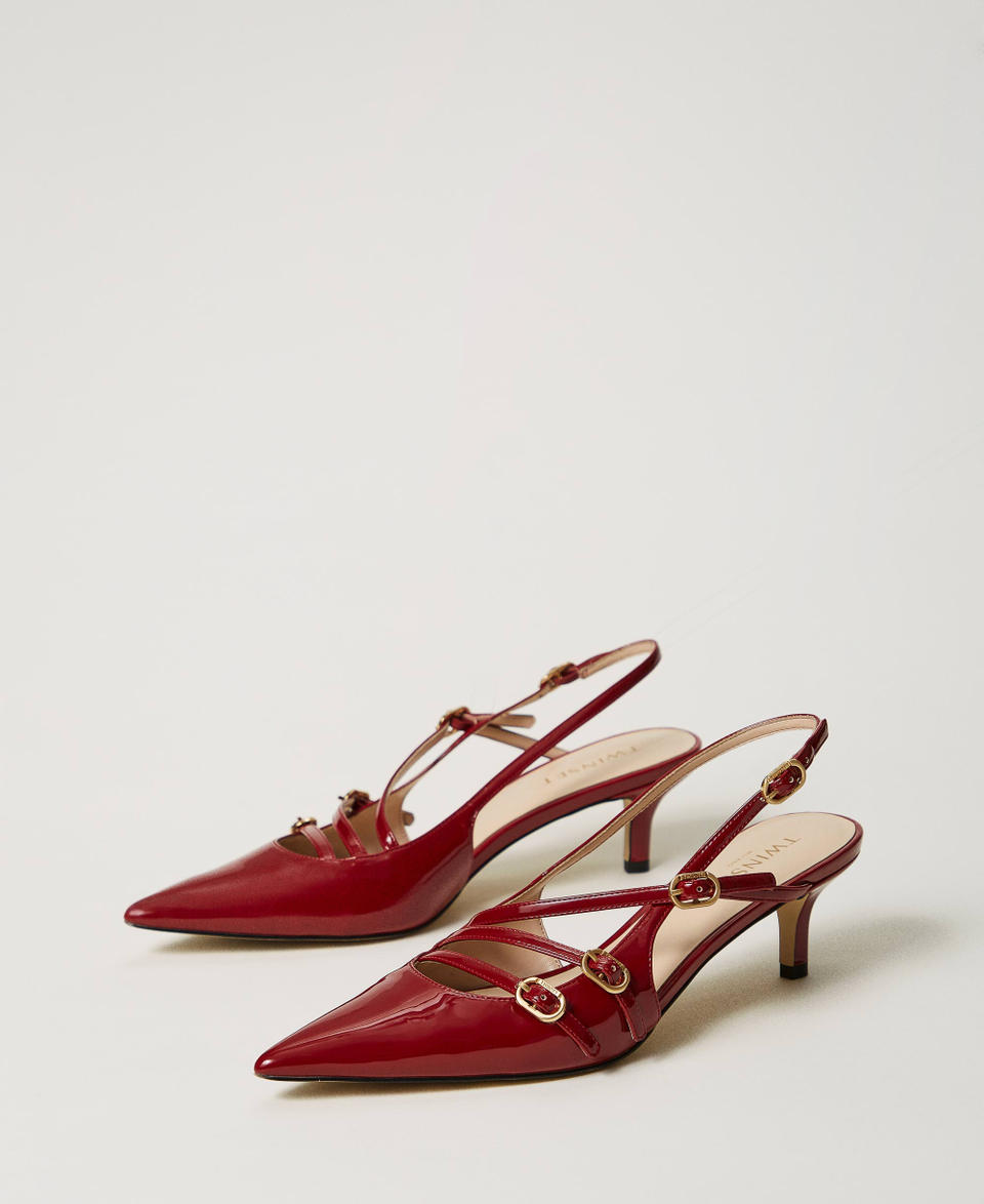 Twin Set Décolleté sling back in vernice con cinturini Saldi