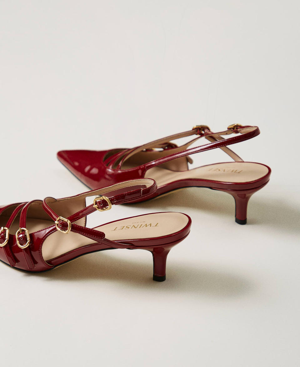 Twin Set Décolleté sling back in vernice con cinturini Saldi