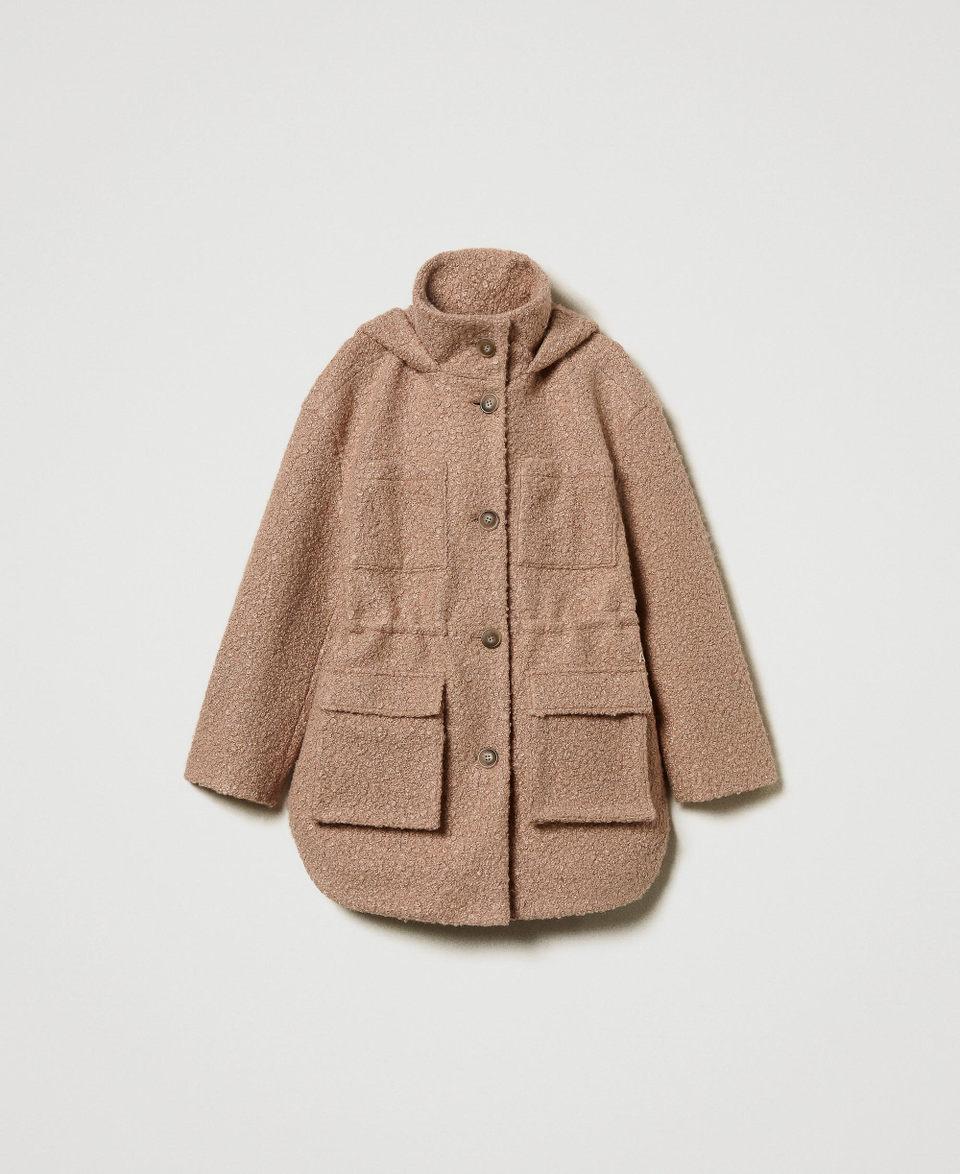 Twin Set Cappotto parka in panno arricciato Vendite Flash