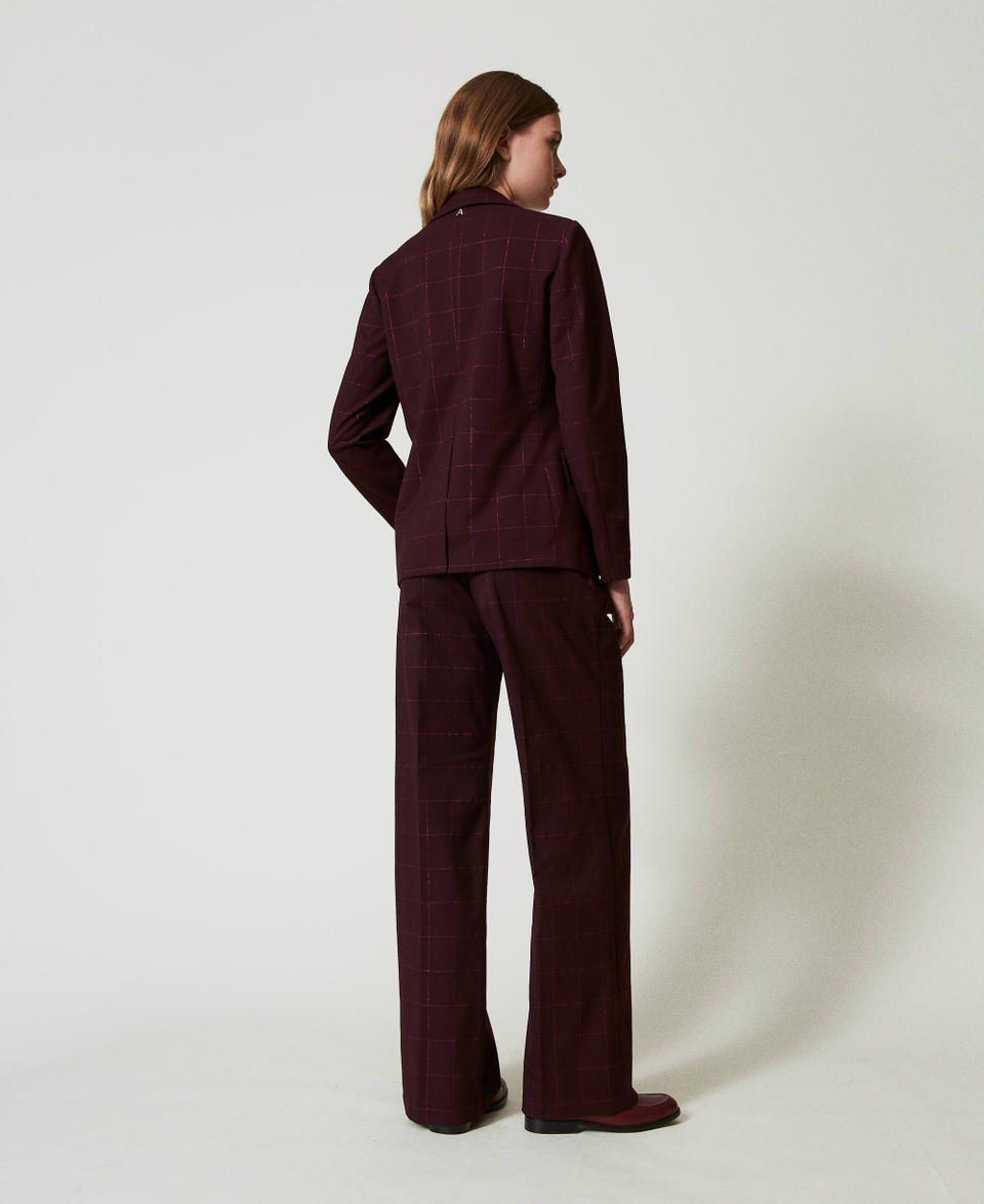 Twin Set Pantaloni a palazzo check con lurex Moda