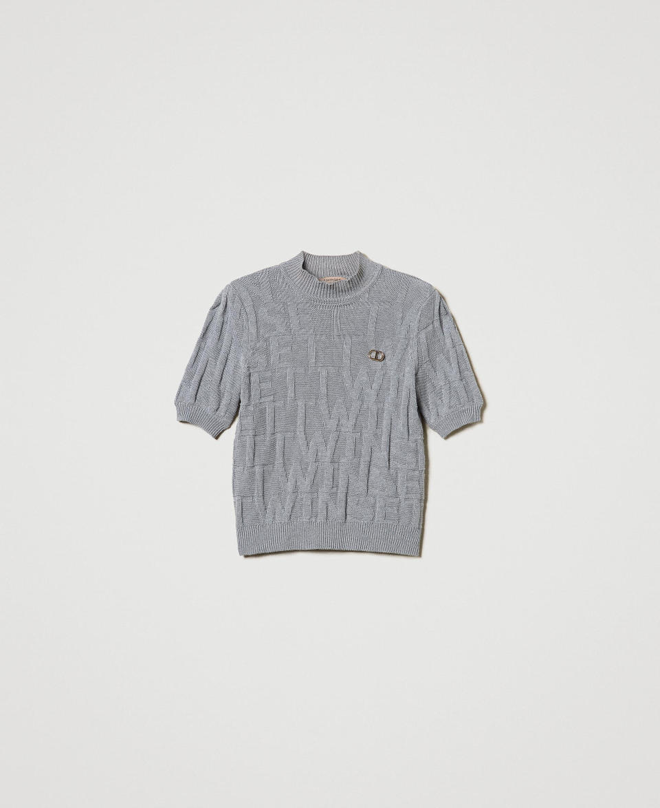 Twin Set Maglia in cotone e cashmere con logo Soddisfazione Garantita