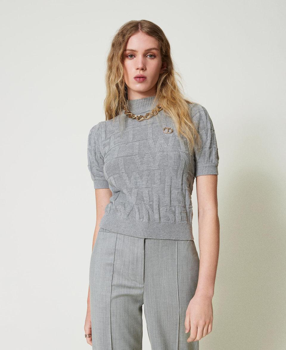 Twin Set Maglia in cotone e cashmere con logo Soddisfazione Garantita