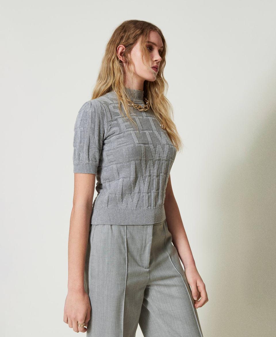 Twin Set Maglia in cotone e cashmere con logo Soddisfazione Garantita