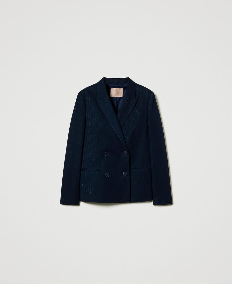 Twin Set Giacca blazer gessata lurex Fino Al -60%