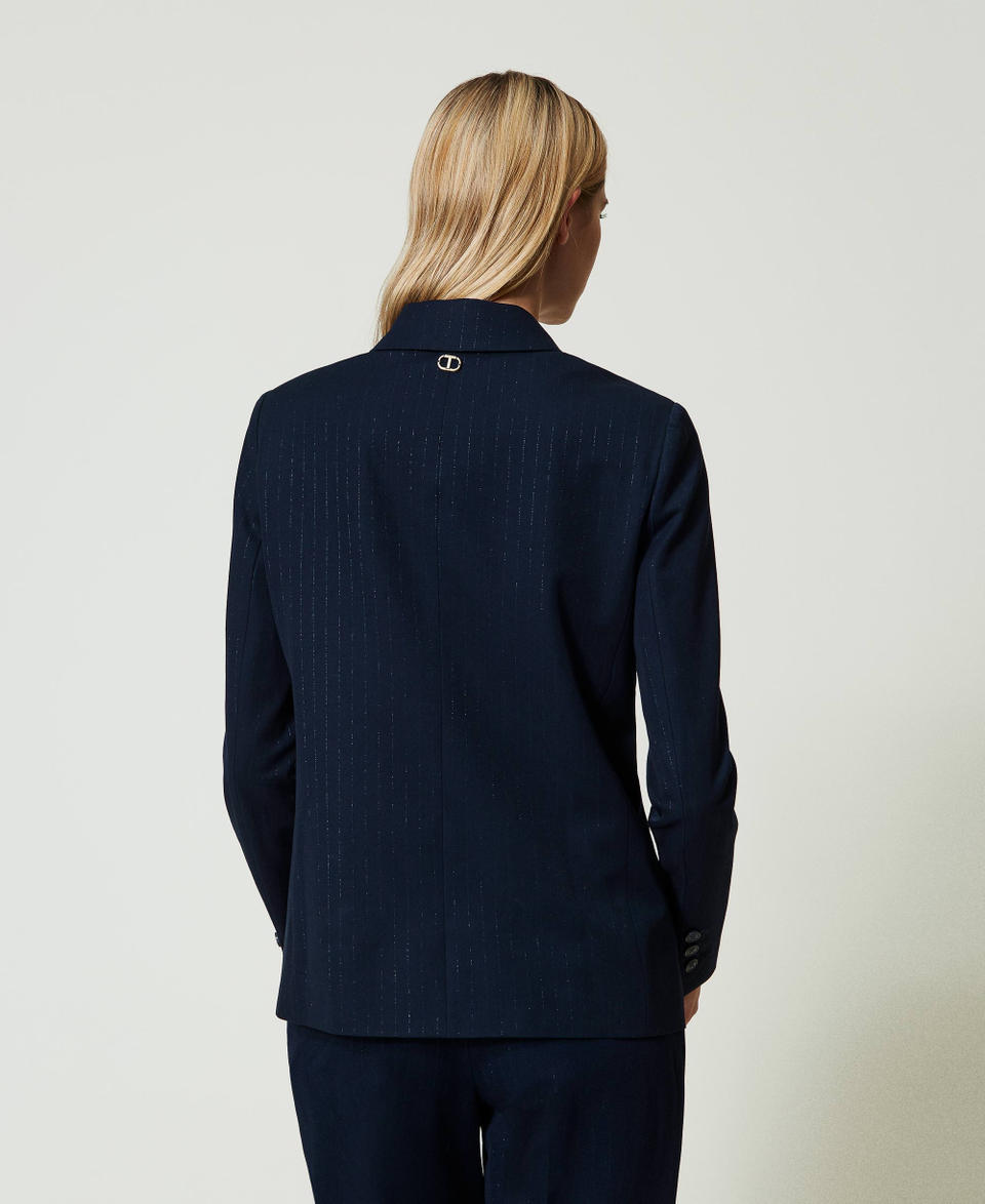 Twin Set Giacca blazer gessata lurex Fino Al -60%