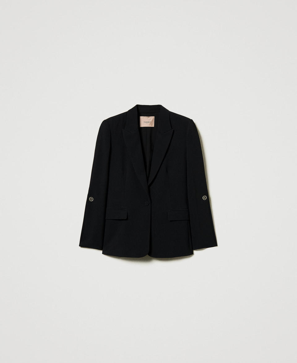 Twin Set Giacca blazer in crêpe cady con gemelli Shopping Online