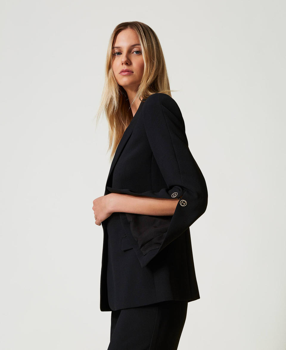 Twin Set Giacca blazer in crêpe cady con gemelli Shopping Online