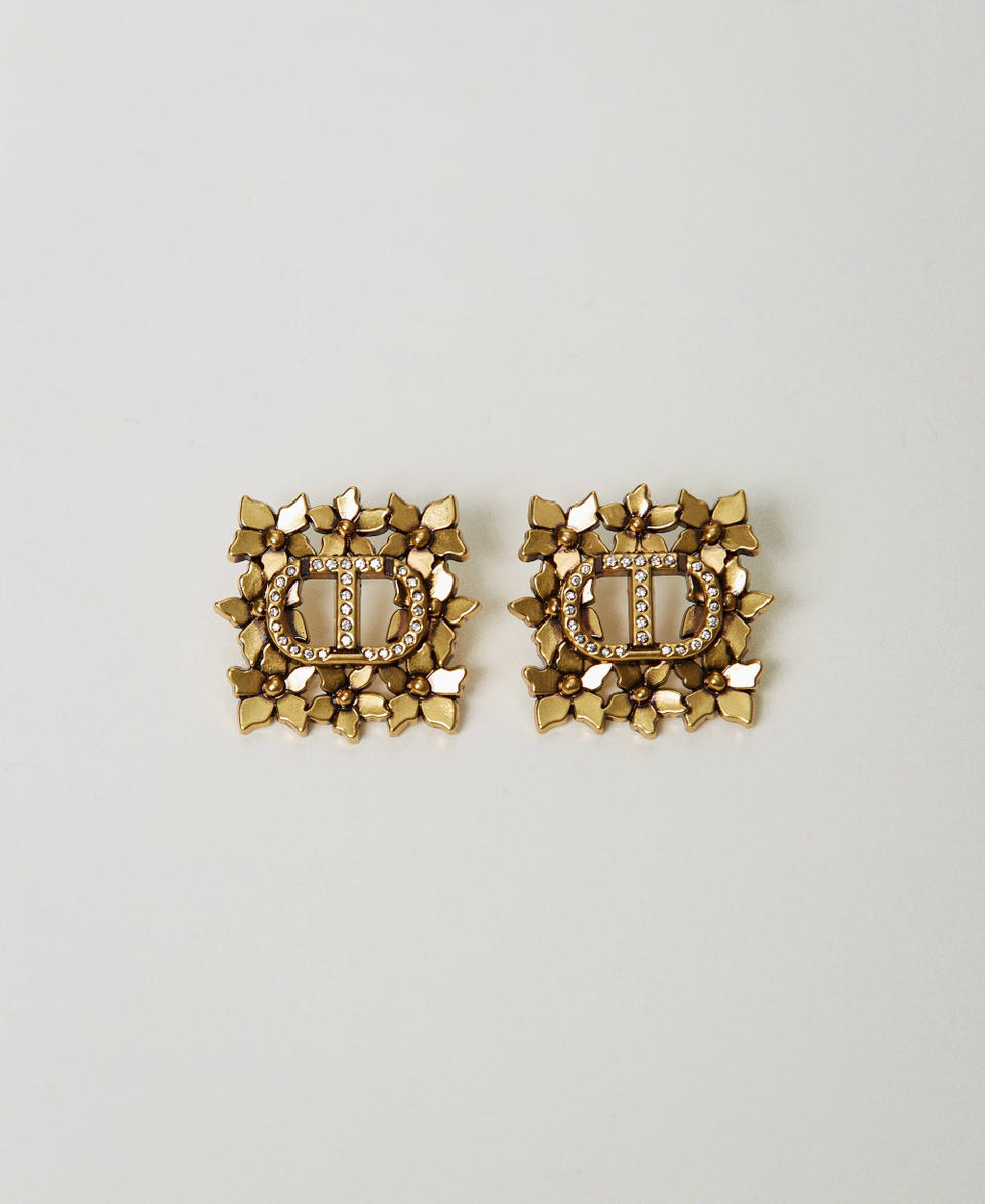 Twin Set Orecchini Oval T con motivo floreale Online