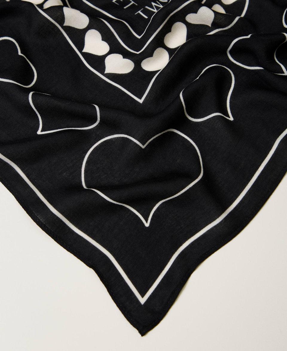 Twin Set Kefiah con stampa logo e cuori Offerte