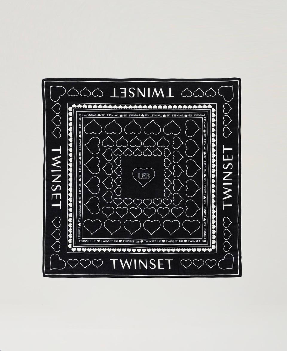 Twin Set Kefiah con stampa logo e cuori Offerte