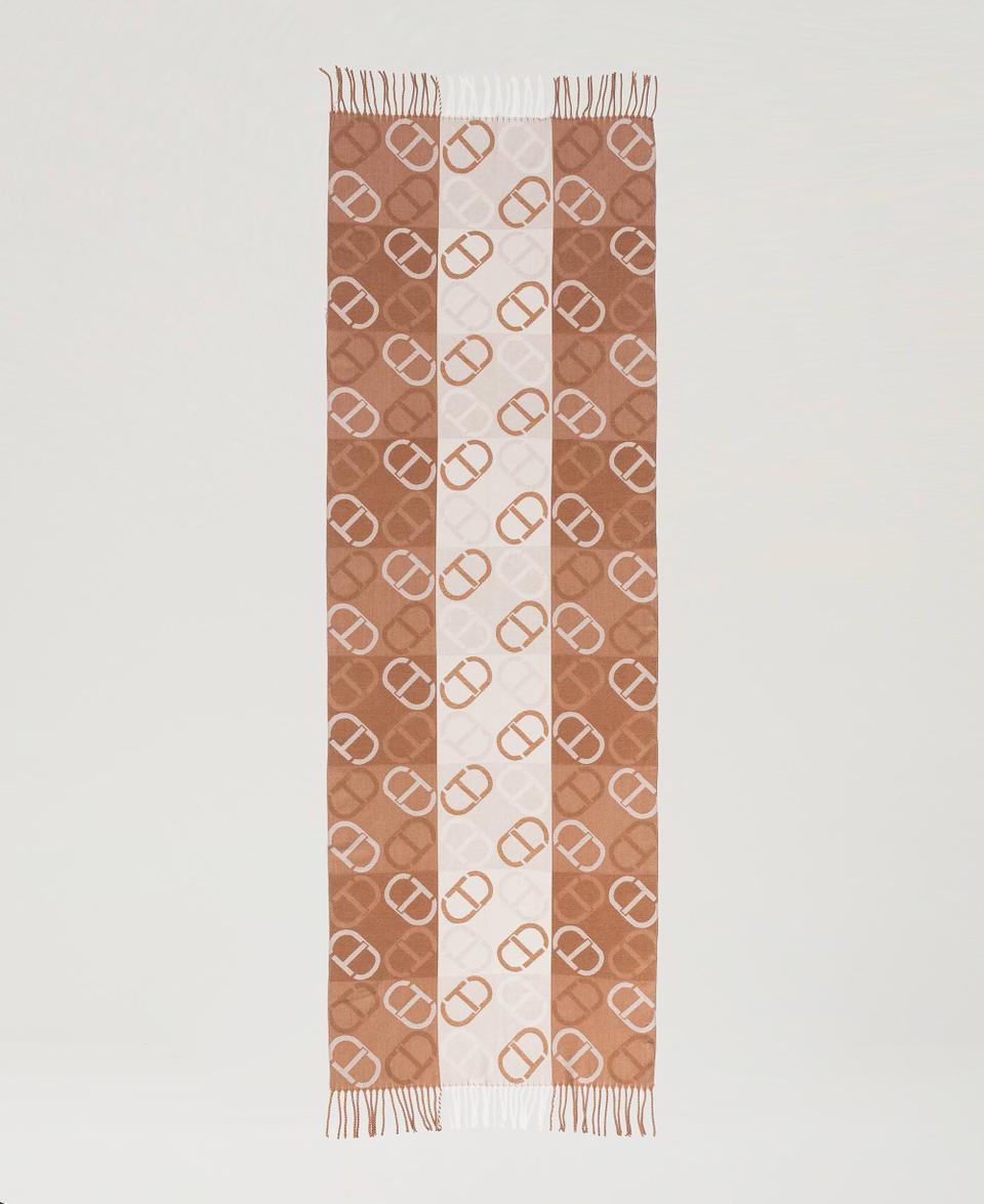 Twin Set Stola in panno jacquard con Oval T Hotsell