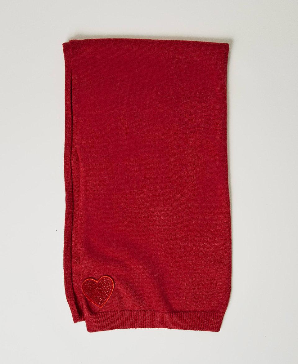 Twin Set Sciarpa in maglia con patch a cuore Vendite Flash