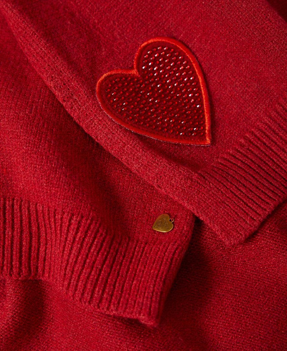 Twin Set Sciarpa in maglia con patch a cuore Vendite Flash