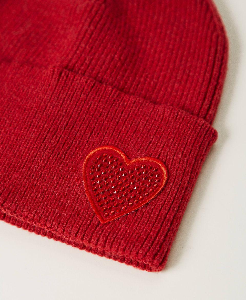 Twin Set Berretto in maglia con patch a cuore Negozio