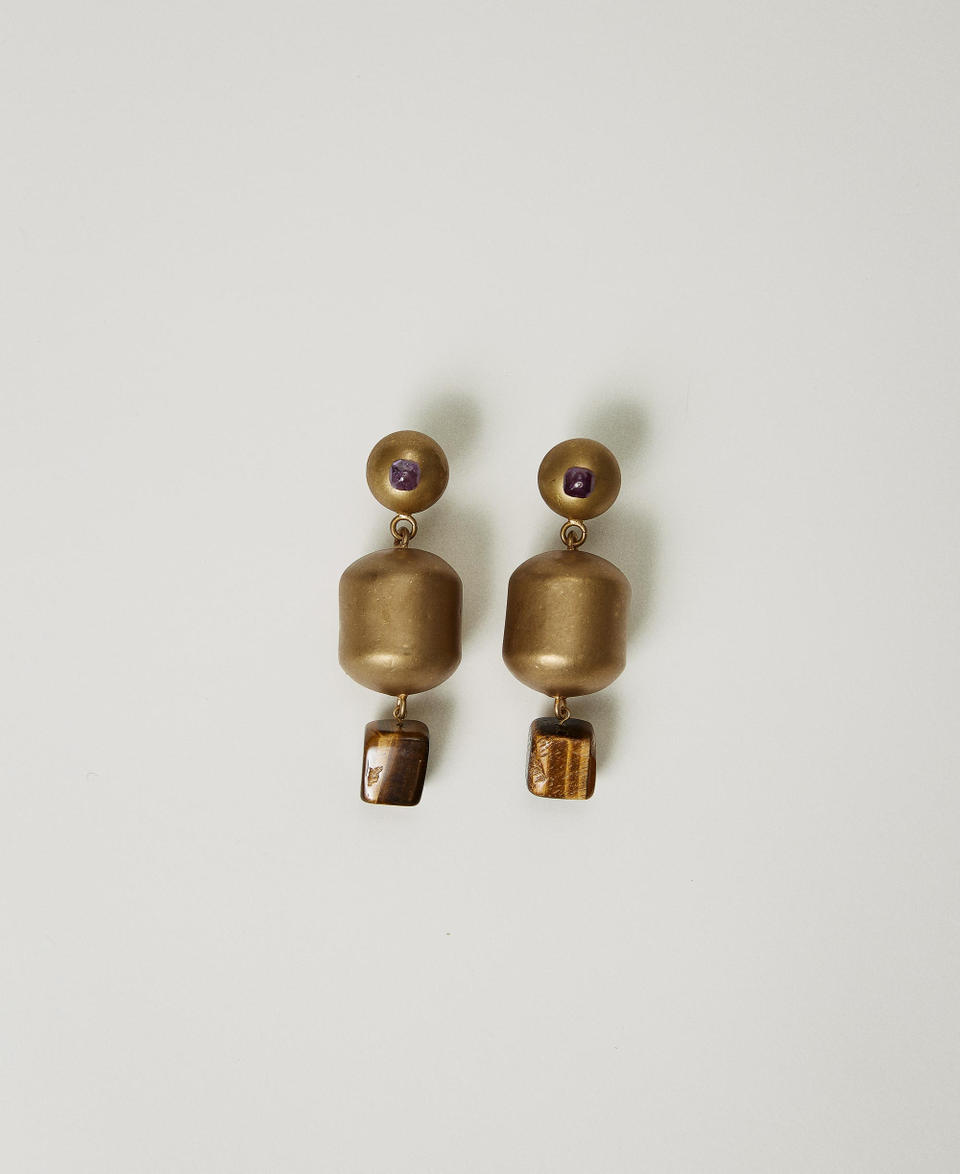 Twin Set Orecchino con elementi in metallo e pietra Italy