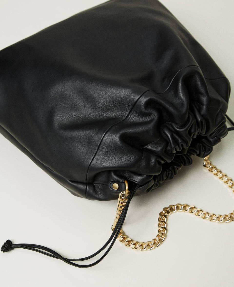 Twin Set Borsa shopper grande in pelle con coulisse Fino Al -60%