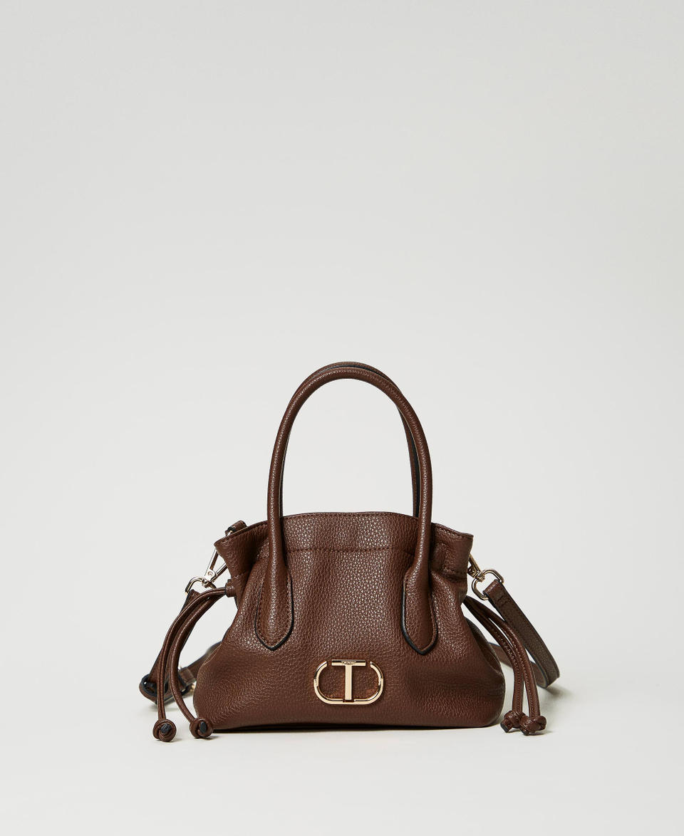 Twin Set Borsa a tracolla con Oval T e coulisse Shopping Online