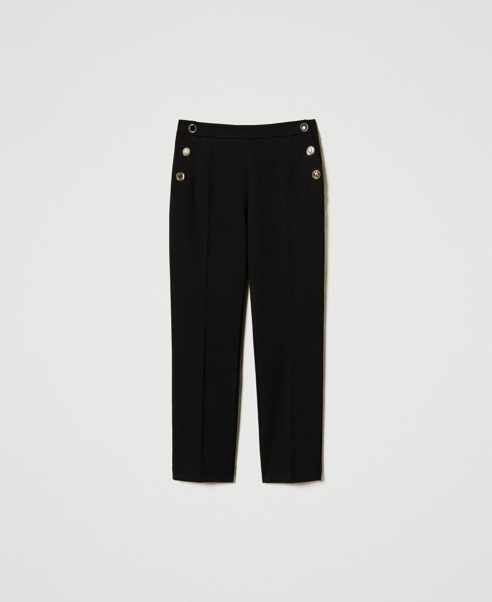 Twin Set Pantaloni con bottoni gioiello Sconto